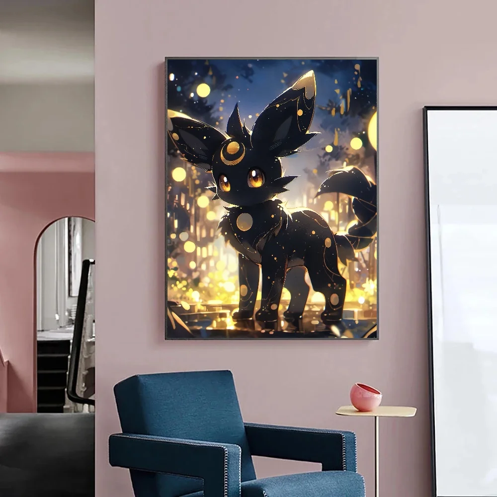 Pokemon Canvas Artwork starry sky Eevee Painting Wall Stickers Modern Home Gifts Kid Cartoon Character Picture Decorative