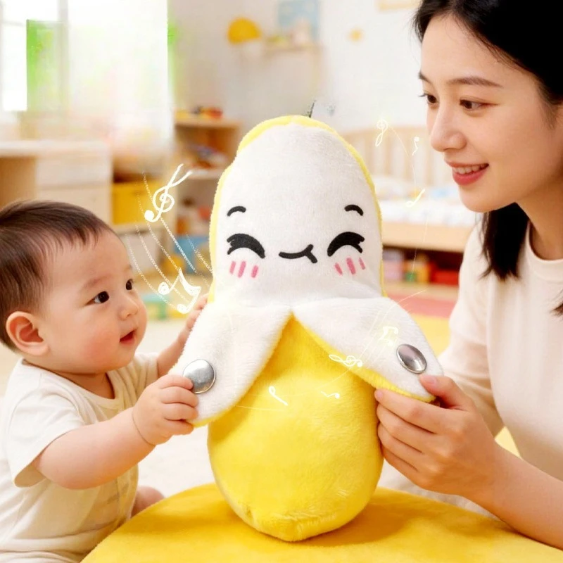 Kids Banana Piano Body Sensing Music Beat Parent Child Piano Playing Interactive Figurine Children Plush Baby Toys Birthday Gift