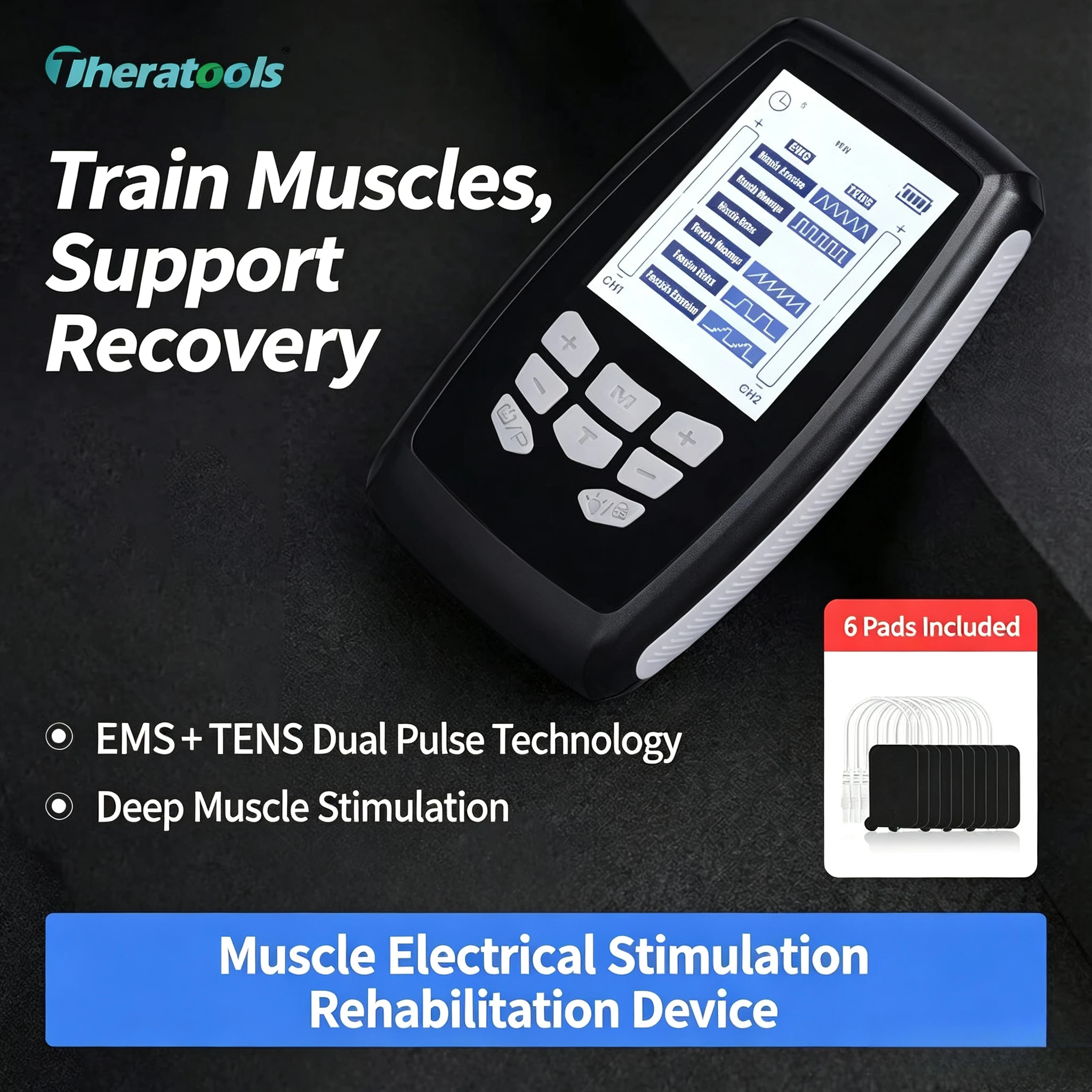 TENS Unit EMS Muscle Massager Electrical Pulse Stimulation Therapy Pad Pain Relief Muscle Relaxation Device HomePhysical Therapy