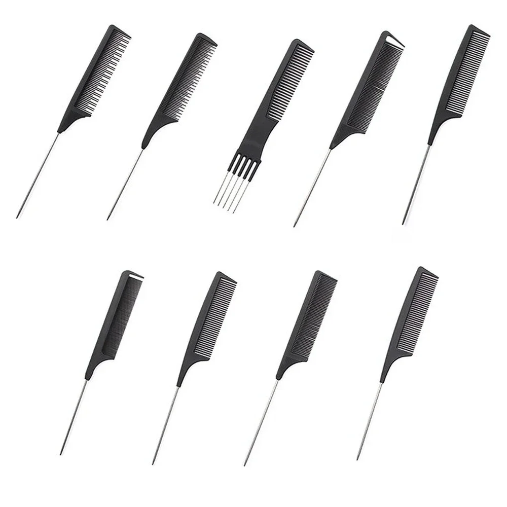 Lndividually Large and Small Toothed Steel Needle-point Tail Comb Trendy Comb PC Tip-tail Hair Highlighting Comb for Stylist