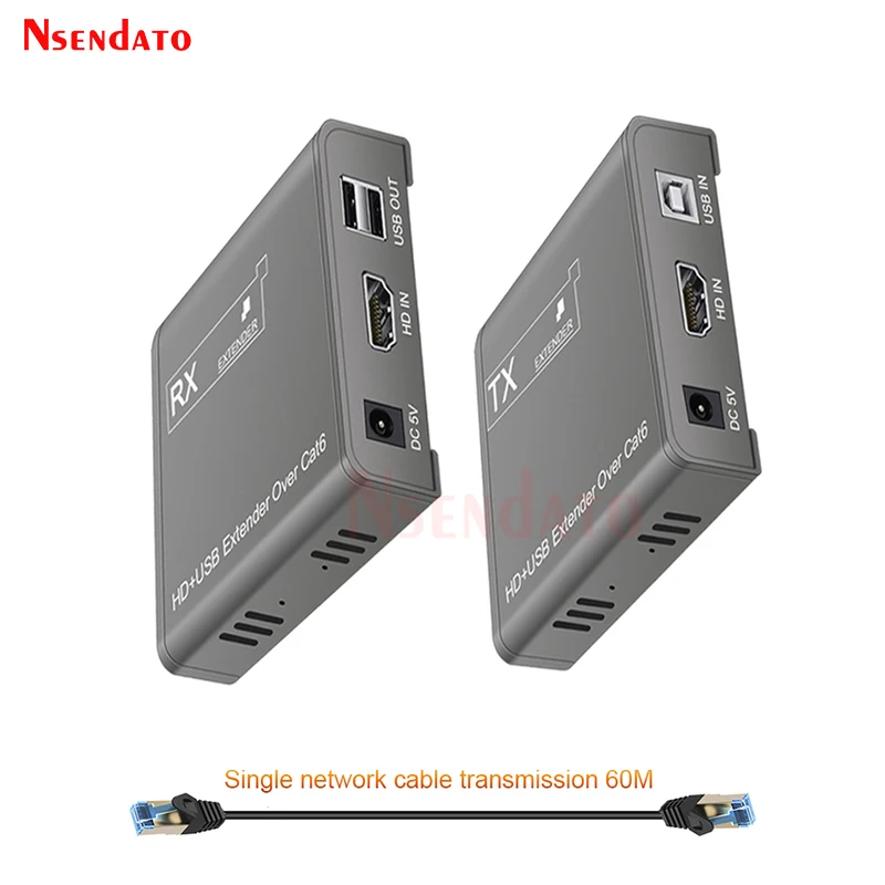 

HDMI KVM Extender over 60m Cat6 IP Ethernet Network USB Extender RJ45 Lan IP KVM HDMI Extender For keyboard PS5 PC laptop HDTV