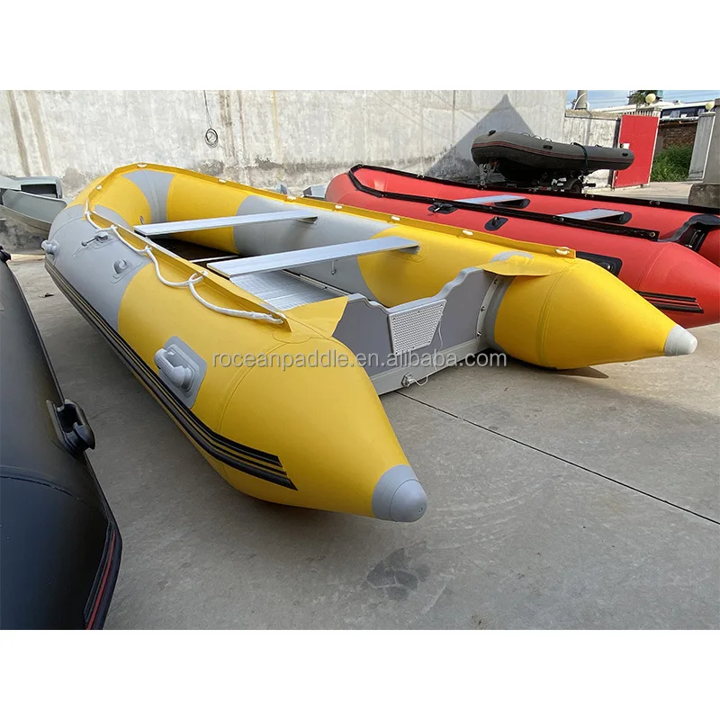 

CE Inflatable Deep V Shape Double Bottom 6 7 8 Person Inflatable Boat With Motor