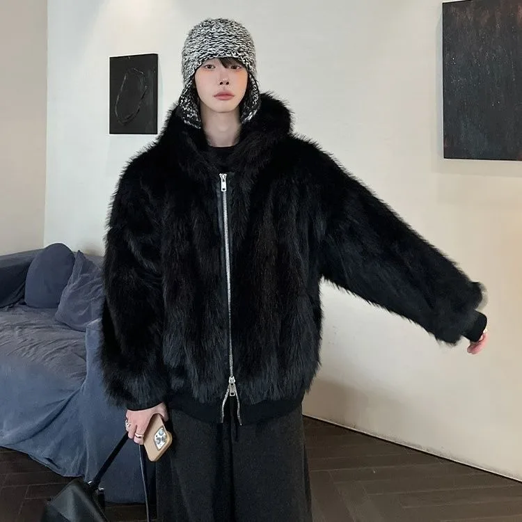 

2024 Winter New Arrival Fox Fur Men's Coats Thickened Warm Jackets Faux Fur Trendy Fashion