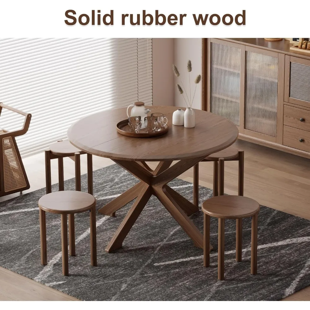 Ensemble de 4 tabourets empilables en bois, 18 pouces de hauteur, côté gigogne et tables basses, assemblage robuste et facile