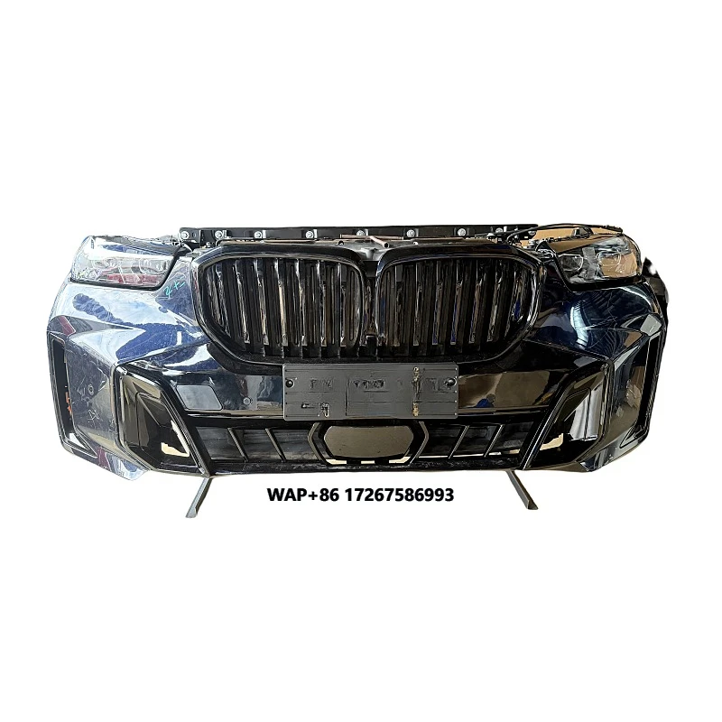 

2023-2024 X5 G05LCI Car Front Bumper with Headlight Kit and Radiator Electronic Fan Surround Plastic g05 body kit