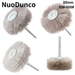 80mm Nylon Abrasive Wire Grinding Head Wheel Brush Electric Drill Polishing Brush for Metal Deburring Woodworking Grinding Brush