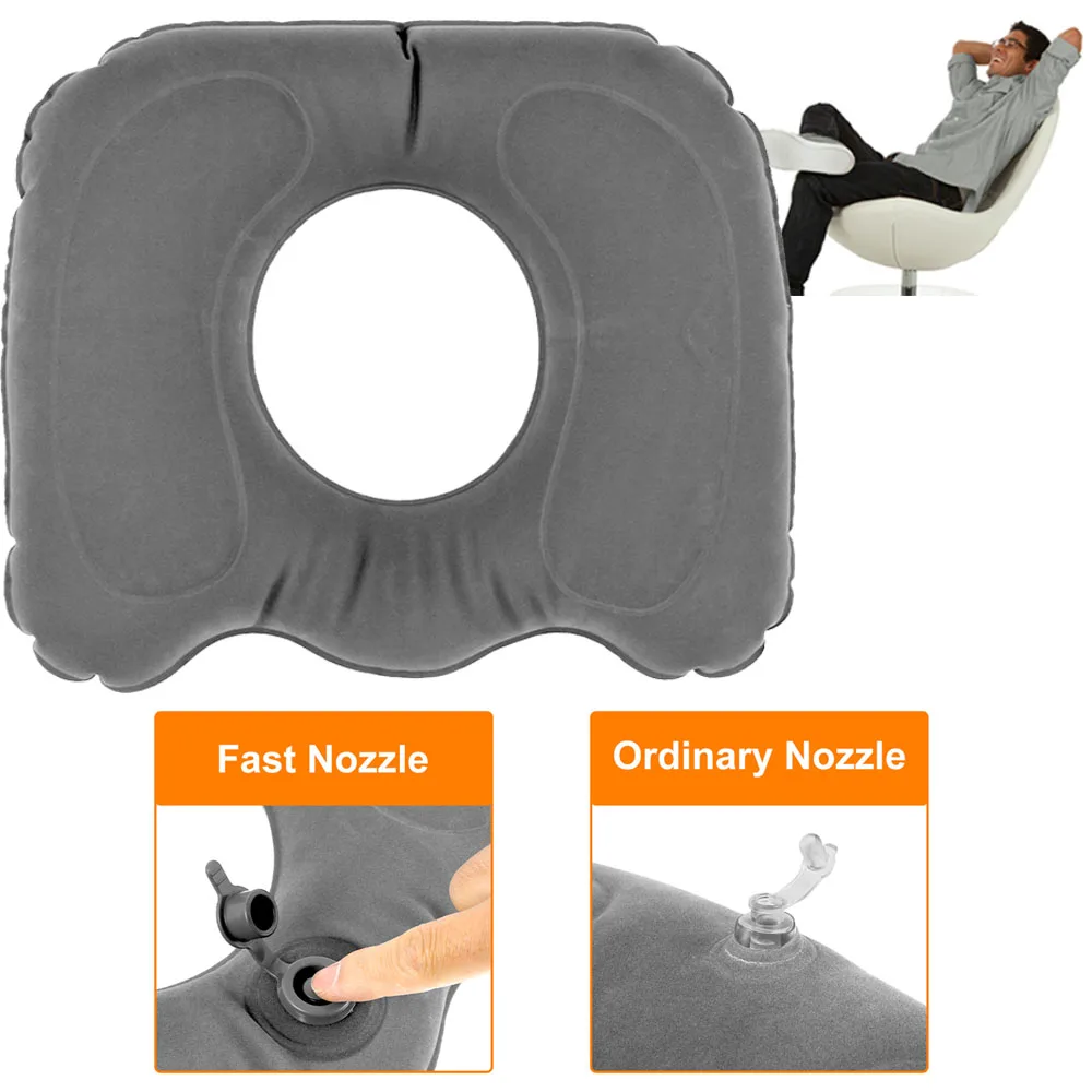 Inflatable Donut Seat Cushion For Hemorrhoid Pad PVC Travel Lightweight Leakproof Inflatable Massage Pillow Comfort Seat Cushion