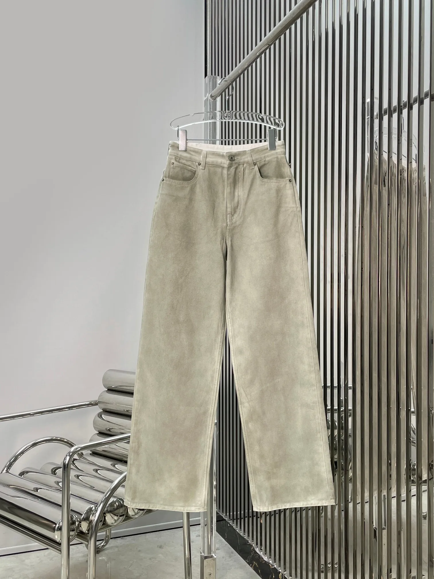 

Retro Washed Denim High Waist Wide Leg Pants Women's Loose Fit Casual Versatile Cotton Zipper Style Autumn Spring Ladies