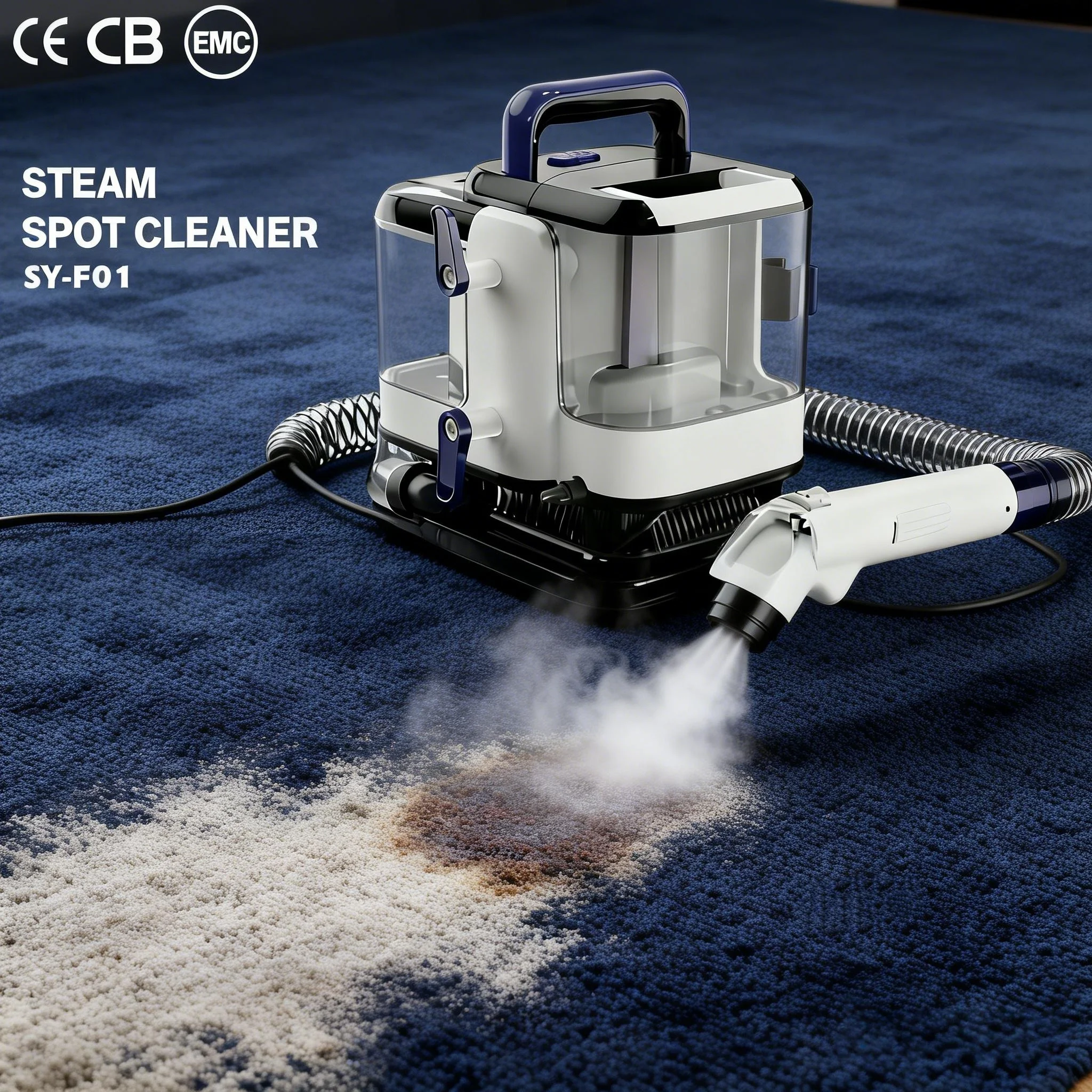 

Портативный многофункциональный паровой пылесос CE CB для чистки ковров горячим и холодным паром с колесиками