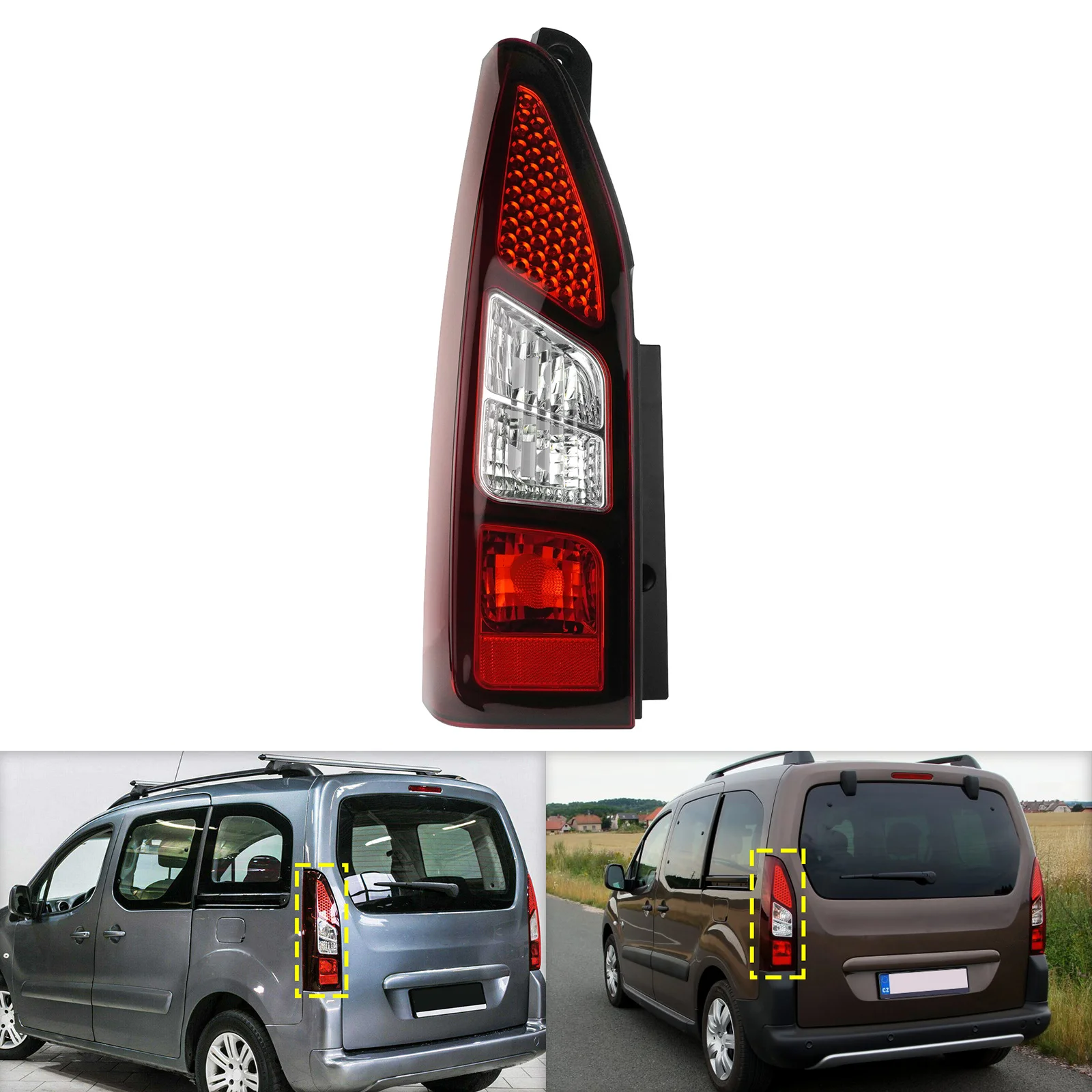 

Фонарь задний левый для Citroen Berlingo B9 Partner Tepee MVP 2012-2018, Peugeot Partner Van, однодверная модель, задний фонарь в сборе