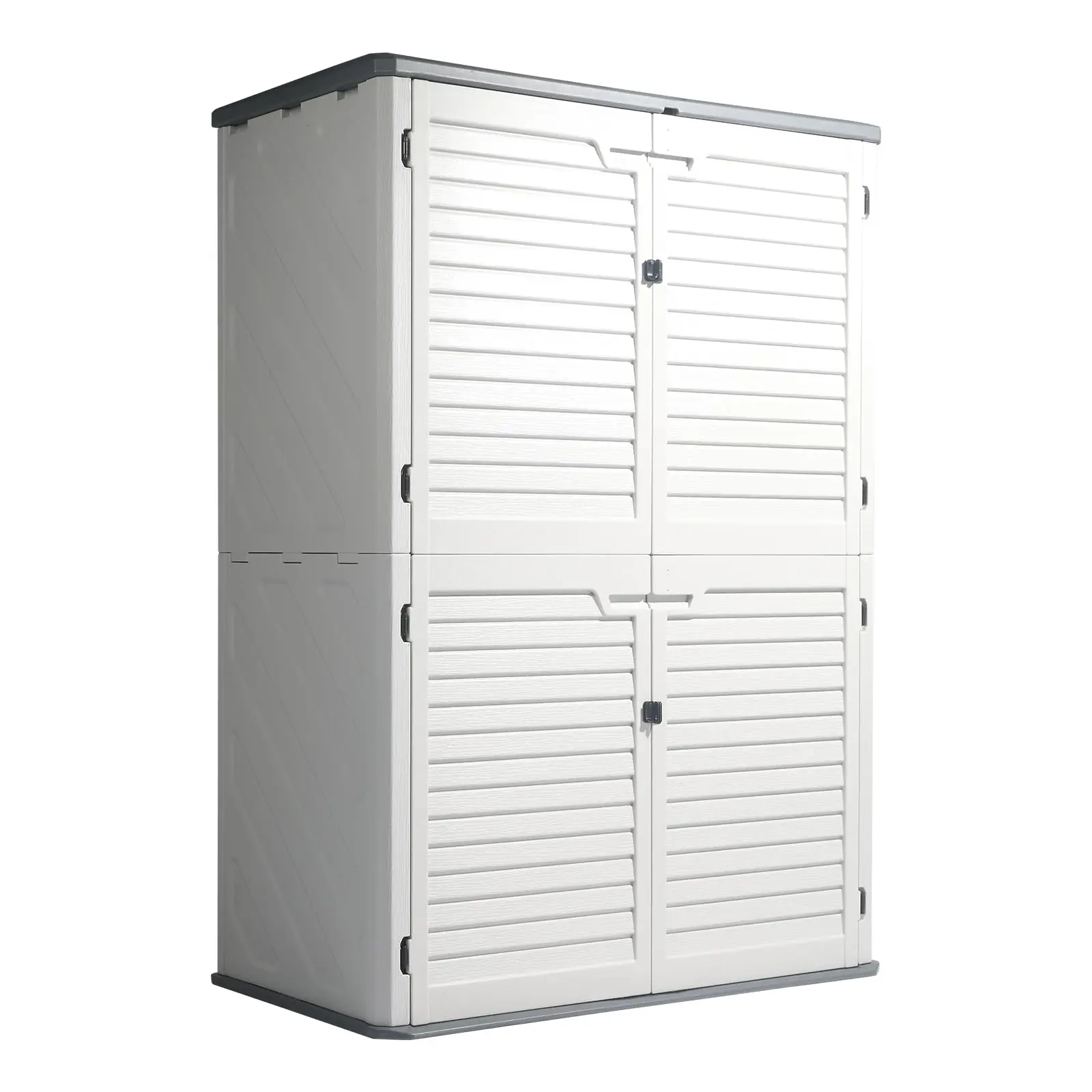 Upgraded 59 Cu.ft Plastic Outdoor Storage Cabinet, White
