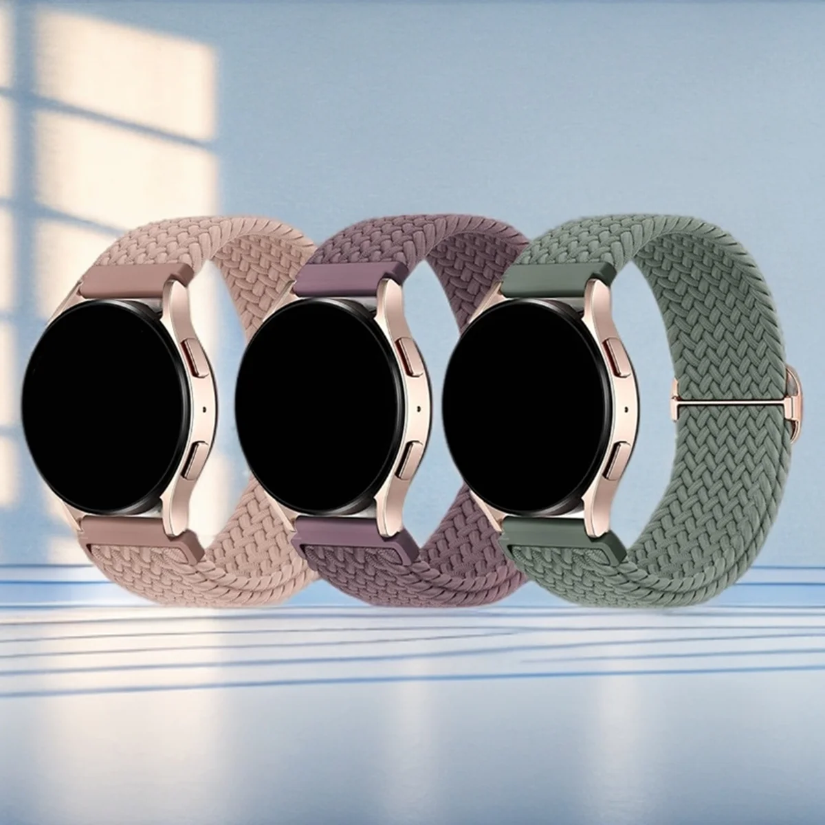 3Pcs 18/20/22mm Quick Release Nylon Strap Braided Loop for Samung/Huawei/Garmin Smart Watch For Woman Man Bracelets Wristband