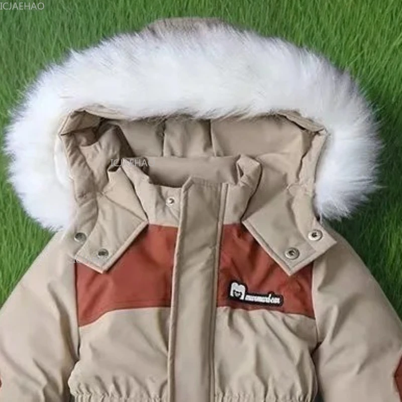 Kids One Piece Ski Suit Winter New Baby Snowsuit Warm Windproof Waterproof Padded Infant Jumpsuit Outdoor Children Clothing