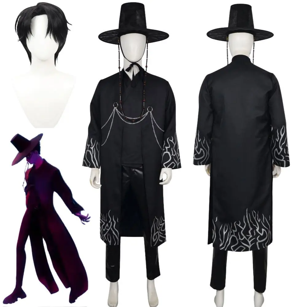 

Demon Hunters Kpop Jinu Cosplay Saja Boys Costume Men Uniform Hat Group Idol Roleplay Outfit Halloween Carnival Disguise Suit