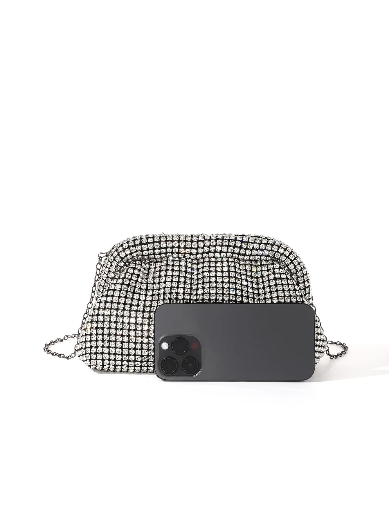 Shiny,fashion rhinestone solid clutch woman handbags evening bag for party and wedding