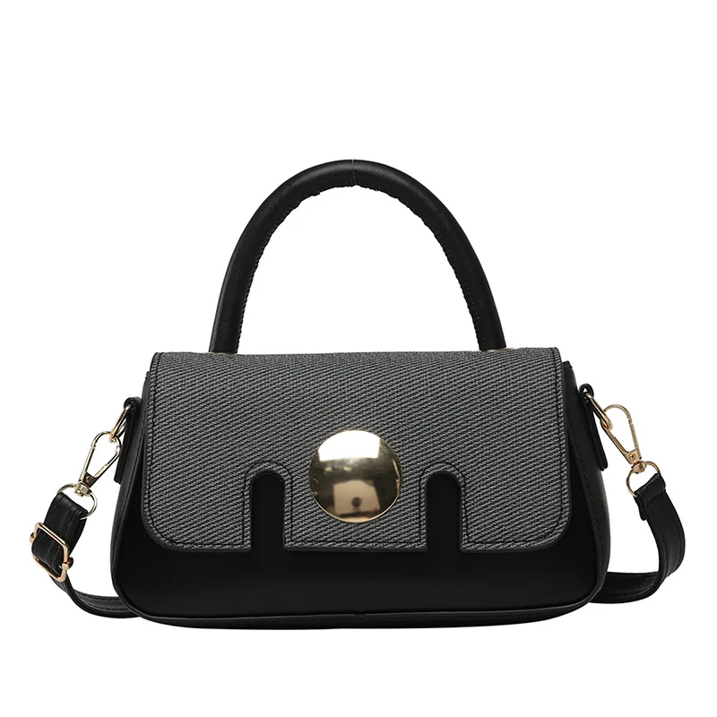 

Модная текстурированная сумка-мессенджер для женщин из искусственной кожи с верхней ручкой и металлической пряжкой, повседневная сумка для работы и путешествий