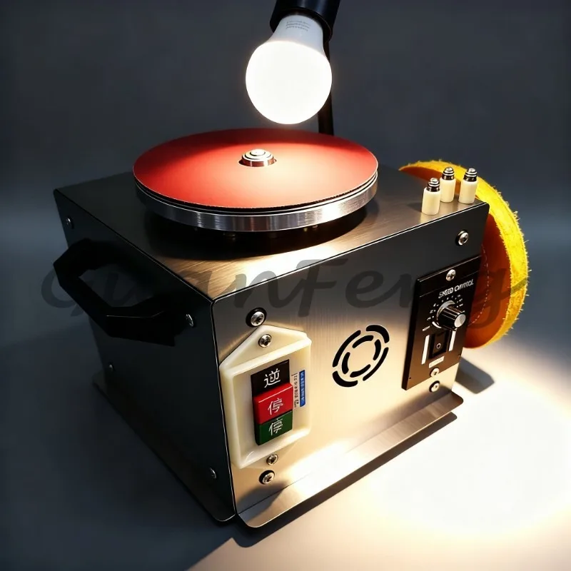 220V electric mini desktop edge grinder, variable speed self-adhesive disc sanding machine with sanding roller