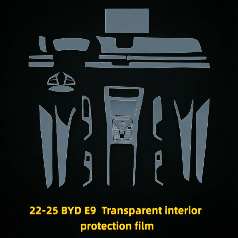 For  22-25 BYD E9 interior protection film center console gear shift car modification  interior transparent anti-scratch film