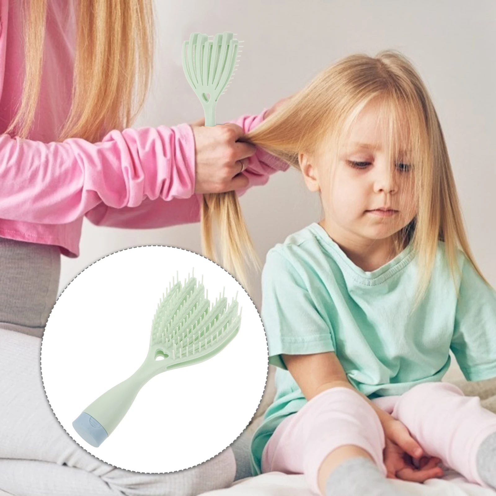 

Cute Portable Brush Detangling Paddle Brush For Women Wet Dry Hair Massaging Self Cleaning Travel For Curly Thin Hair