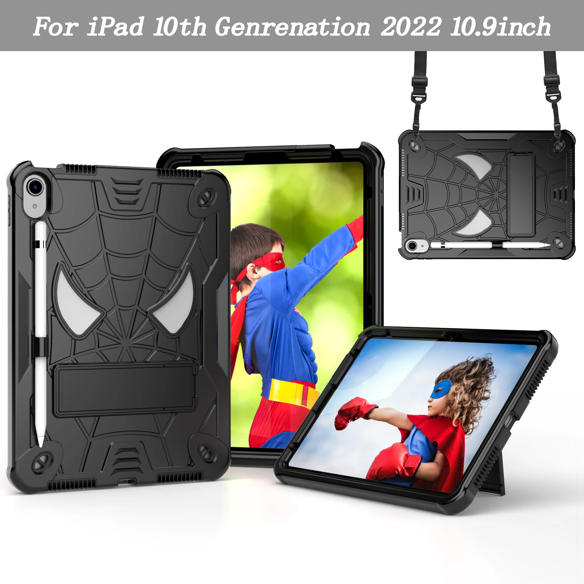 For Apple IPad 10th Gen 2022 Pro 11 10.2in 7th 8th 9th 2021 Air 3 4 5 10.9 Kids Stand Cover for IPad Mini7  Tablet Fundas Spider