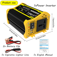 3000W Intelligent Power Inverter DC 12V To AC 110/220V Dual USB Car Charger Converter Portable Power Inverter for iPad Phone