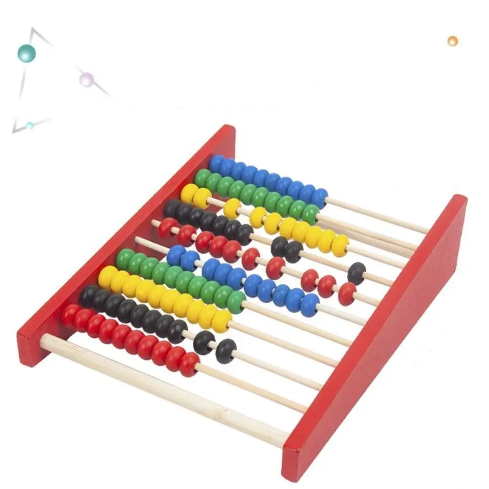 Durable Wooden Wooden Abacus Red Blue Yellow Educational Calculation Bead Intelligence Development Hobbies Counting Kid Toys