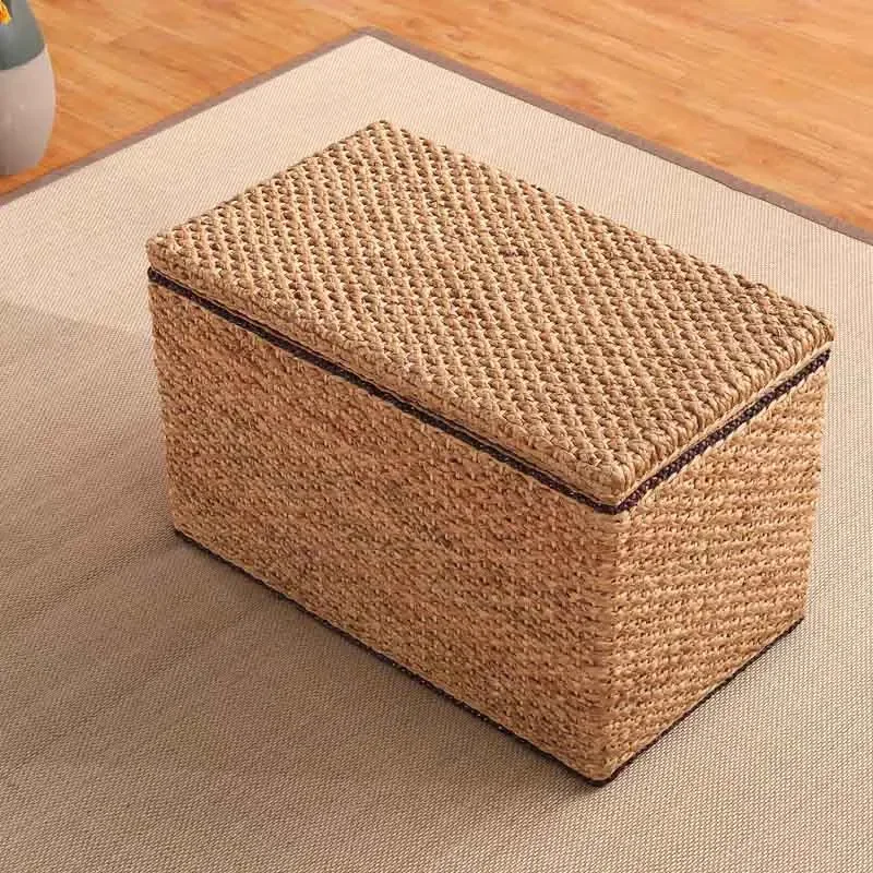 Modern Furniture,Rattan Stool, Large Capacity Storage Stool, Shoe Changing Stool, Living Room Sofa Footstool,Creative Boxes Seat