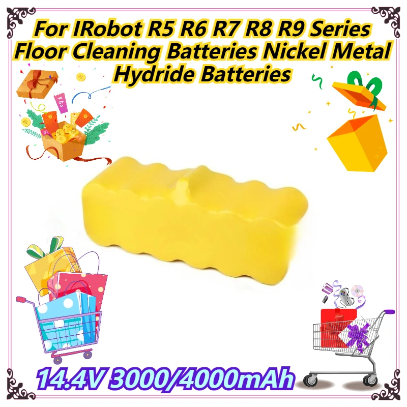 

14.4V 3000/4000mAh For IRobot R5 R6 R7 R8 R9 Series Floor Cleaning Batteries Nickel Metal Hydride Batteries