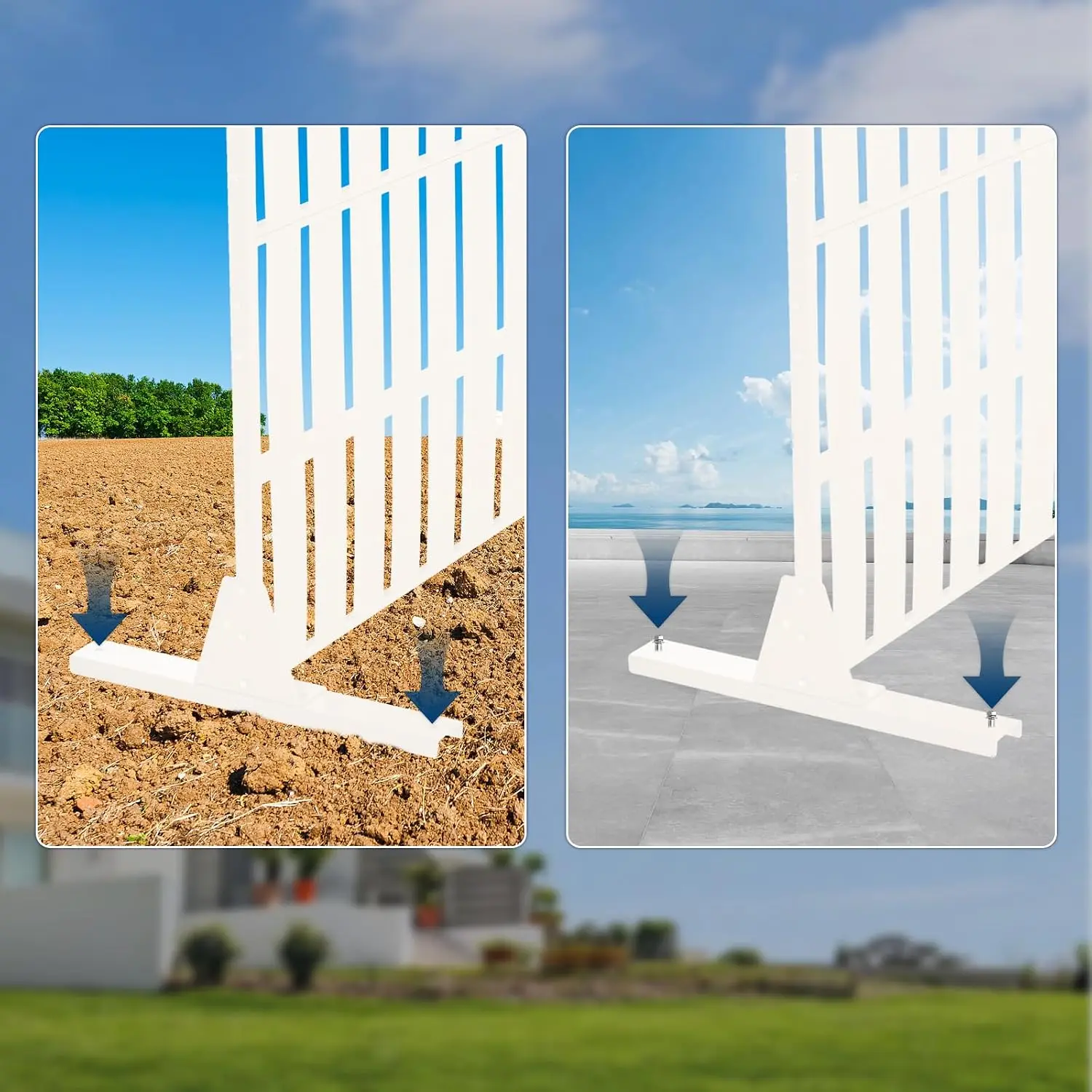 3-Panel Metal Privacy Screen 70