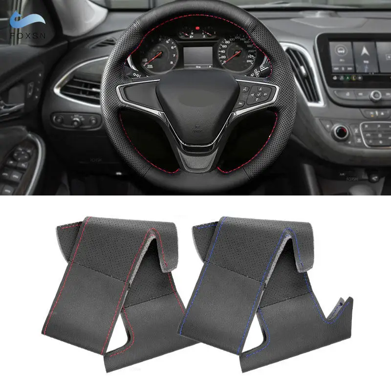 For Chevrolet Malibu XL 2015 2016 2017 2018 2019 Equinox Buick Velite Opel Ampera-E Hand Braid Car Steering Wheel Leather Cover