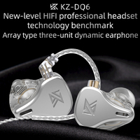 KZ DQ6 3DD HIFI In Ear Earphone Dynamic Driver High Resolution Headphone Noise Cancelling Headset KZ EDX ZSTX ZS10PROX PR1 PR2