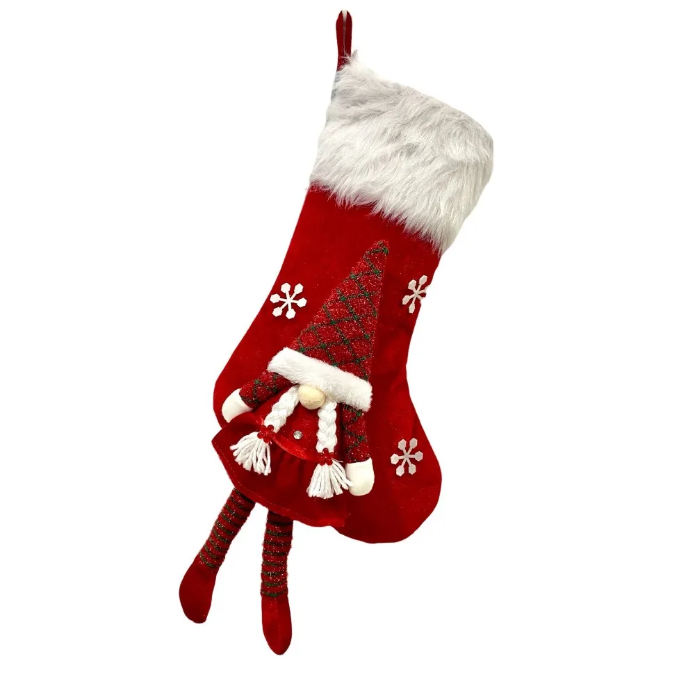 

Portable Christmas Stockings Cute Santa Claus Large Fireplace Decor Socks Hanging Cartoon Christmas Tree Ornaments Home Decors