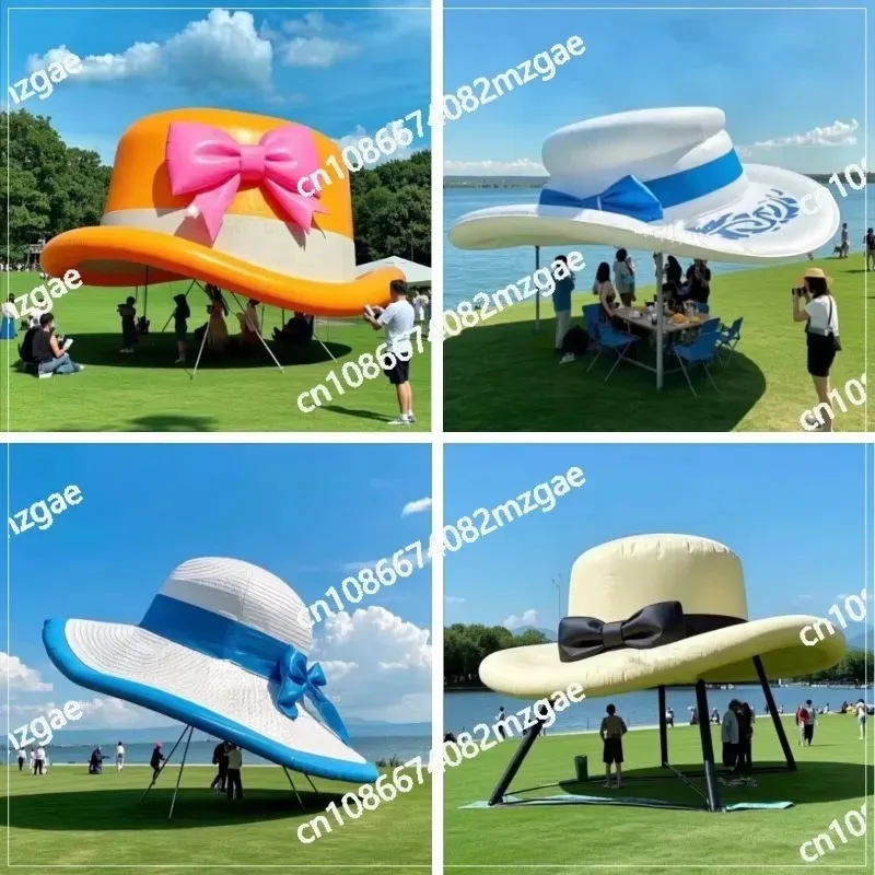 

Надувная рекламная шляпа-макет для улицы, большая, для кемпинга, солнцезащитная, креативный реквизит для создания весенне-летней атмосферы