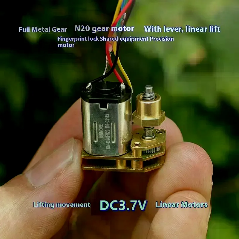 DC 3V 3.7V Screw Shaft Micro N20 Full Metal Gear Motor Nut Moving Up Donw Gear Motor DIY Lock