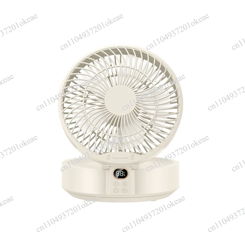 2025 Desktop High Speed USB Rechargeable Air Circulation Fan Home Remote Control Digital Display Portable Hand Plastic Desk Fan