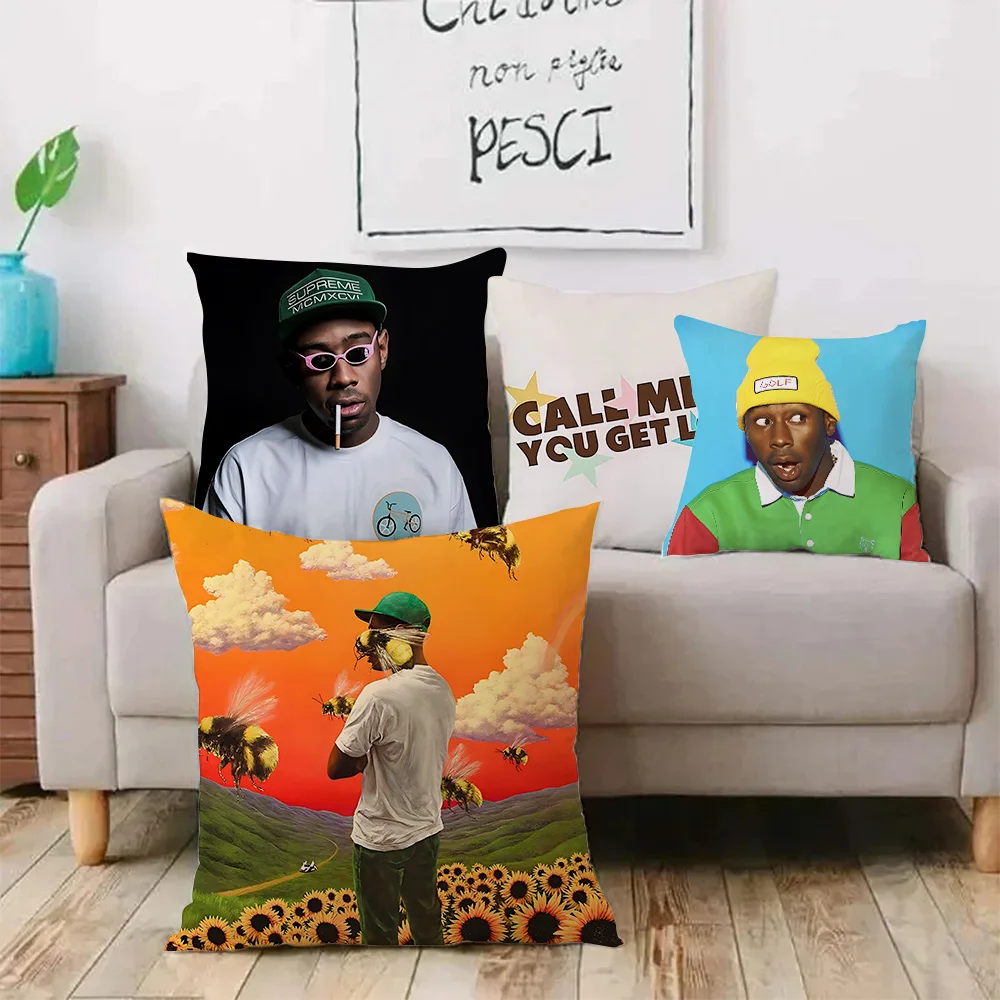 Pillow Covers Cartoon Rapper T-Tyler The C-Creators Sofa Decorative Home Double-sided Printing Short Plush Cute Cushion Cover