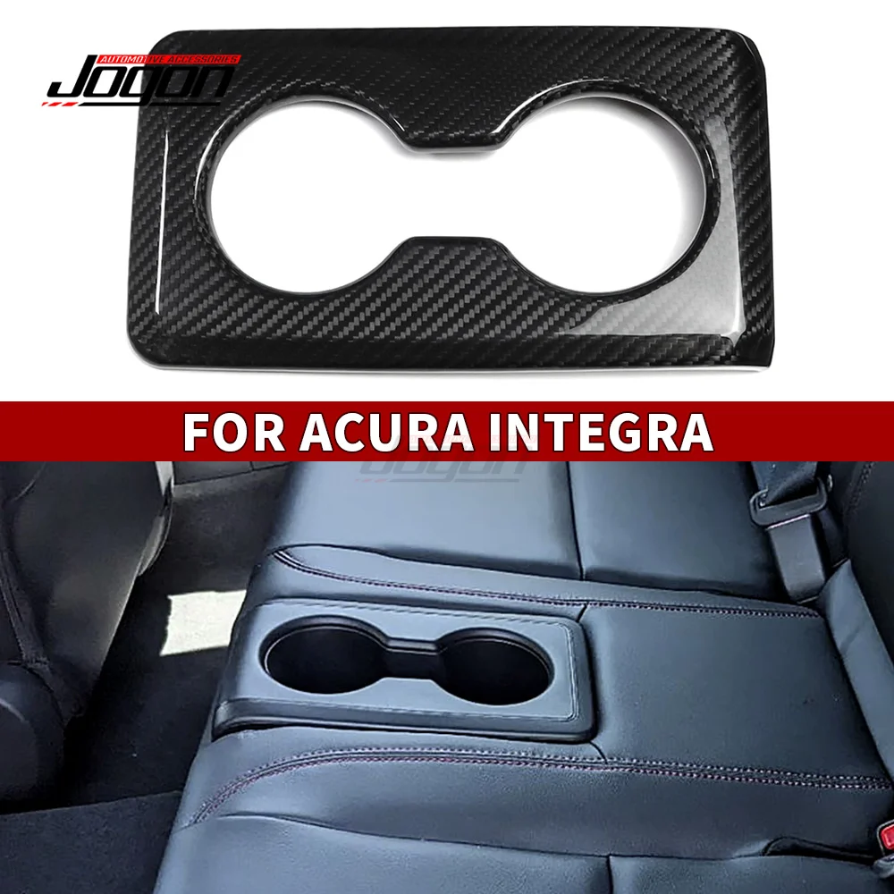

For Acura Integra Type S A-spec DE4 DE5 2022+ Real Dry Carbon Fiber Rear Cup Holder Frame Cover Interior Accessories