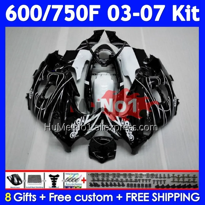 

Kit For SUZUKI KATANA GSXF600 GSXF 600 Black white750 115No.17 GSXF750 03 04 05 06 07 GSX600F 2003 2004 2005 2006 2007 Fairing
