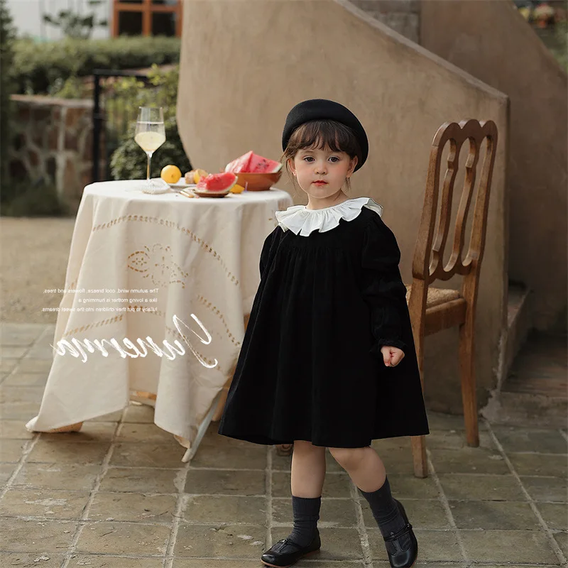 Girl Dress Kids Baby Party Birthday Evening Gown 2023 New Arrive Winter Autumn Cotton Plus Size Flower Girl Dress Children Cloth