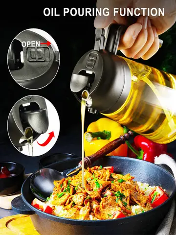 2in1 Kitchen Spray Oil Dispenser Oil Sprayer Polisher Or Only Brush Spray for Air Fryer Salad Grilling Roasting Cooking Kitchen