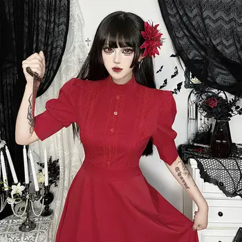 10 best sales Rotes Gothic-Kleid - №9
