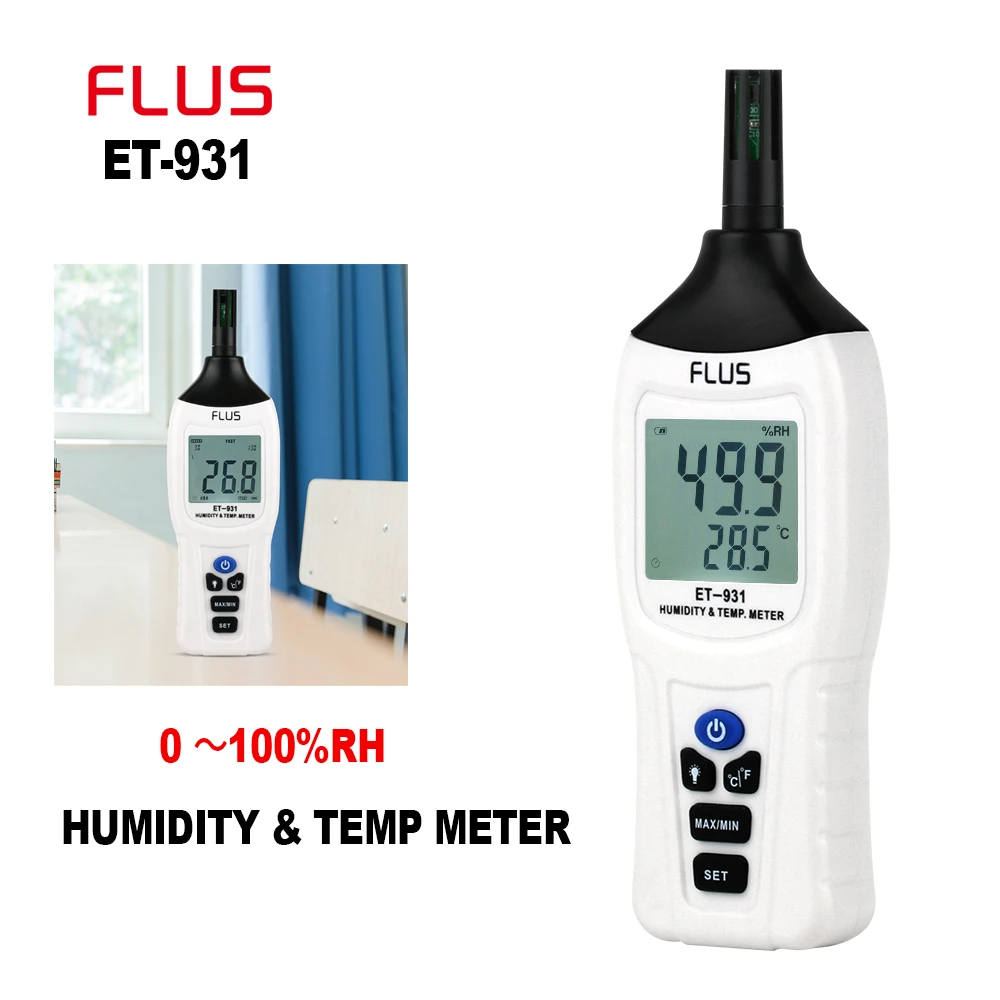 

FLUS Hygrometer Thermometer 2 in 1 Humidity Temperature Test Meter Hygrometer Sensor Professional Instrument Environment Meter