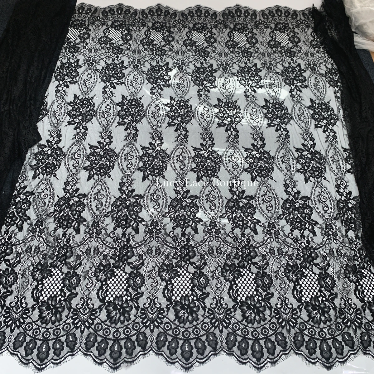 150CM Wide Gold Eyelash Chantilly Lace Fabric 3Meters Long New Design Birthday Party Decorations Kids Clothing Lace Sewing 2022