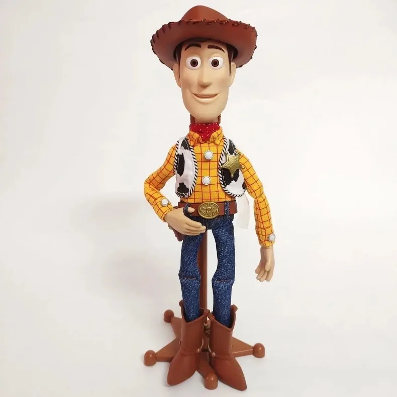 Boneka Woody Disney 40cm dari Kain yang Dapat Digerakkan, Suara Bahasa Inggris dari Toy Story, Hadiah Ulang Tahun dan Liburan untuk Anak-Anak, Barang Baru, Penjualan Terlaris, Produk Terbaik