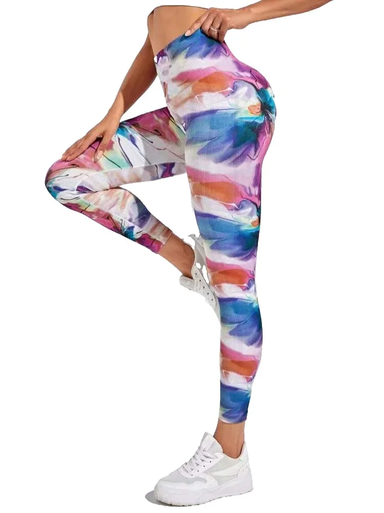 Sport Print Legging High Waist Rainbow Seamless Yogo Gym Leggings Fashion Tights Fitness Push Up Butt Jogging Pants  fitness