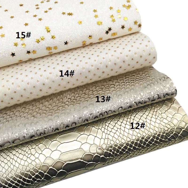 Gold Mesh Glitter Leather Sheets Flowers Metallic Litchi Faux Leather Leopard Zebra Pattern Velvet Immitation Horst Fur W308