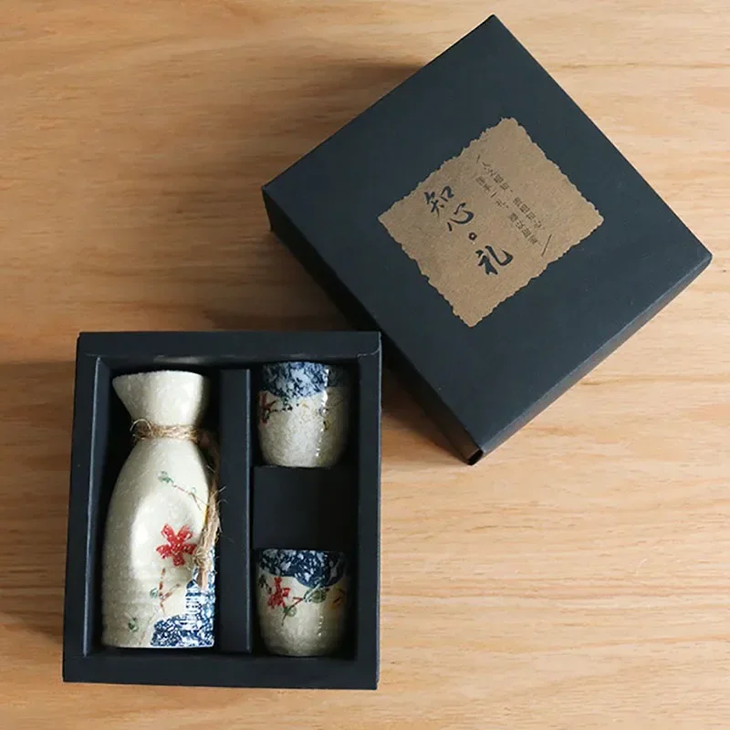 Japanese Sake Wine Set, Wine Bottle, Ceramic Kitchen Utensils, Vintage Warm Cup, Heated Wine Cup