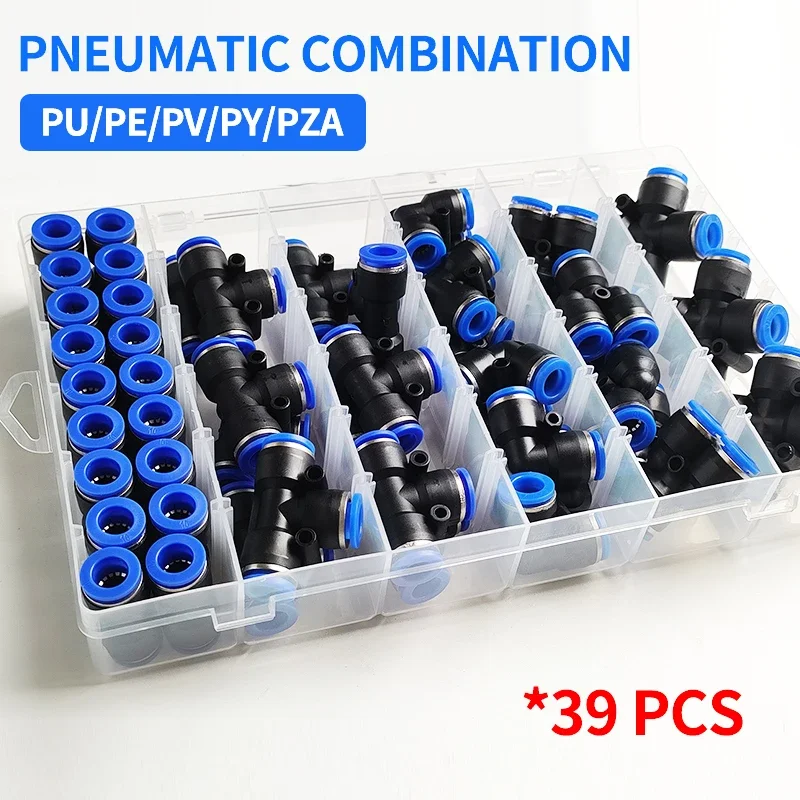 

39 PCs Boxed PU-12/PE-12/PZA-12/PY-12/PV-12/PG-12 Pneumatic Connectors Kit 12mm Outer Diameter of the Hose Pipe Tube Air