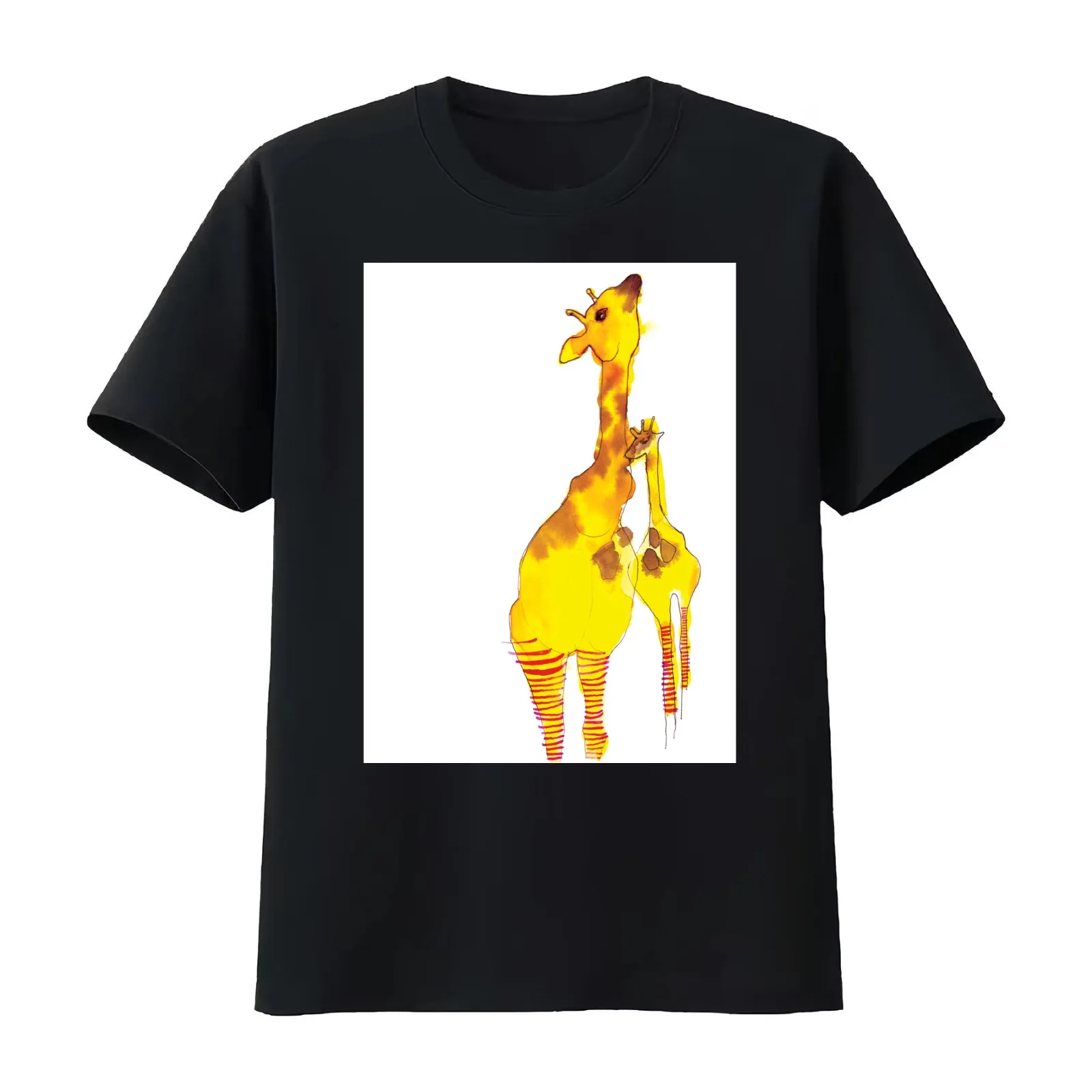 Giraffes T-Shirt Summer Casual Cotton Tee Oversized Streetwear Tops Vintage Graphic Print Loose Fit Short Sleeve