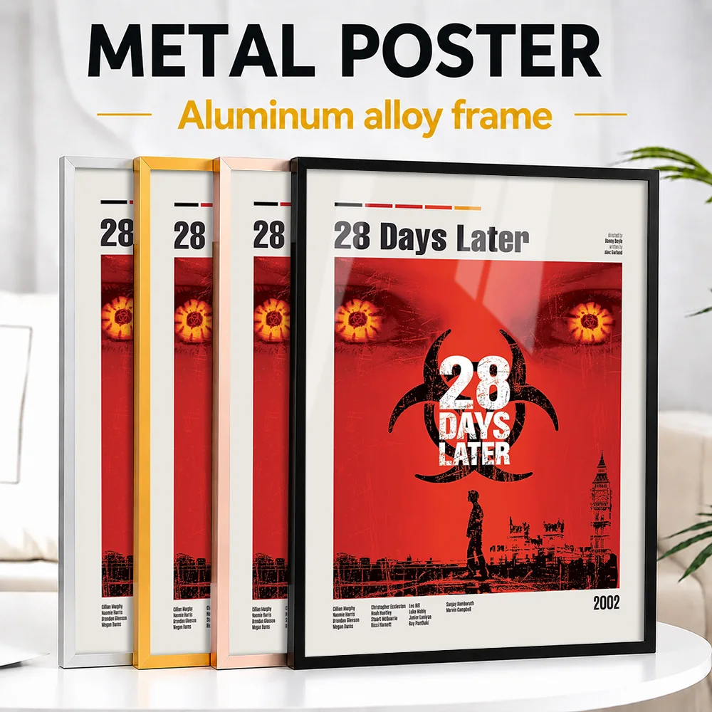 28 Days Later Movie Framed Metal Print Customized Screen Tribute Wall Art Designed For Entertainment Lounge And Story Lovers